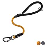 Floxik Kurzführer orange für Hunde ⌀ 12mm | reflektierende Kurzleine aus...