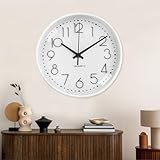 Gentpovth 8 Zoll 20 cm Wanduh, Ohne Tickgeräusche Wanduhr, mit Klare und...