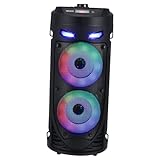 Operitacx Kabelloser Funk Lautsprecher mit LED licht Tragbarer Outdoor Speaker mit Tiefem...