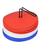 Cawila Gummi Markierungsscheiben, 30er Set, rutschfeste Floormarker in blau, weiß und...