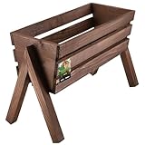 KOTARBAU® Blumenkasten auf Beinen 40,5 x 18 x 28,5 cm Braun Kräuter Hochbeet Balkon Holz...