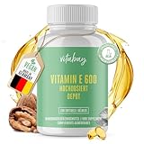Vitabay Hochdosiertes Vitamin E 600 IE Depot - 100 VEGAN Softgel Vitamin E Kapseln...