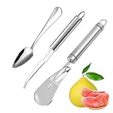 Klyuqoz Grapefruitmesser Edelstahl, Grapefruitmesser 3 Stück, Grapefruitmesser gebogen...