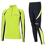 Airtracks Herren Winter Laufset Pro Thermo Laufhose Lang Laufshirt Langarm Sweatshirt...