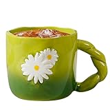 Getränke-Teebecher, Gänseblümchen-Keramiktasse, Teetassen, Milchkaffeetassen mit 400 ml...