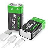 9V Wiederaufladbare Batterien, 1300mAh Langlebige Lithium-ionen Akku Schnellladung über...