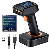 Tera 2D HW006 Barcode-Scanner, kabellos, QR-Code-Scanner mit Bluetooth, Zeitanzeige,...