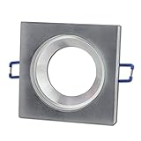 6x Einbaurahmen Set aus Glas eckig - schwarz 20mm Glasdicke - Rahmen geeignet für GU10...