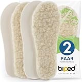 biped 2 Paar Kinder Lammwollsohlen - Extra dicke Wintersohlen - Wärmende Einlegesohlen...