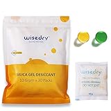 Wisedry 10Gramx30Packs Silica Gel Sachets Beutel mit Orangenperlen Feuchtigkeitsanzeige...