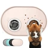 Conlun Napfunterlage Hund,1,2cm Hohe Ränder Futtermatte Katzen zur Vermeidung von...