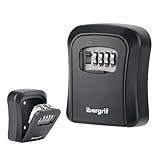 Ibergrif Schlüsseltresor Wandmontage Wetterfest - Schlüsselsafe 4 Stellig,...