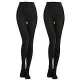 MANZI Damen Schwarz Winter Strumpfhosen 2er Pack Blickdichte,400 DEN,XXL