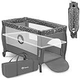 LIONELO Stefi Plus 2-in-1 Reisebett und Laufstall bis 15 kg Babybett Kinderreisebett mit...