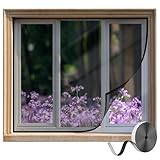 Fliegengitter für Fenster 110x125cm Schwarz Anti-Mücken-Vorhang...