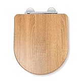 Croydex Levico WC Sitz mit Absenkautomatik aus Holz – Flexi-Fix Einfache...