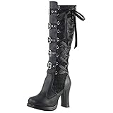 Kniehohe Stiefel für Damen, Vintage, Steampunk, Gothic, lange Stiefel, Blockabsatz,...
