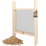 KOTARBAU® Durchwurfsieb 4x4 mm Holz Stahl Gartensieb Erde Kompostsieb...