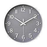 HZDHCLH Funkuhr 30 cm Großes Ziffernblatt Wanduhr Geräuschlos,Geeignet für...