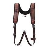 Tourbon Gewehrgurt aus PU-Leder und Leder, verstellbar, Jagd-Hosenträger mit...