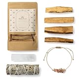 BESOULS Premium Räucherset Hausreinigung: 1 Weißer Salbei zum Räuchern 4-6 Palo Santo...