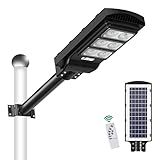 papasbox 300W LED Solar Straßenlaterne mit Fernbedienung | Solarbetriebene 6500K...