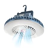 Civikyle 1-Stück LED Campinglampe mit Ventilator USB Aufladbar, Camping Ventilator mit...