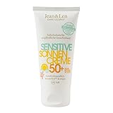 Jean & Len Sensitiv Sonnencreme 50+ LSF wasserfest, Sofortschutz für empfindliche...
