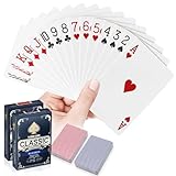 WUGAUWOR Wasserfeste Plastik Spielkarten, 2 Kartendecks, Rot und Blau,...