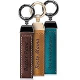 SURAZO® Personalisierte Leder Schlüsselanhänger | Hochwertiges Echtleder |...