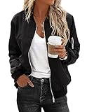 Zeagoo Bomberjacke Damen Kurze Herbst Dünne Blouson Outdoorjacke Basic...