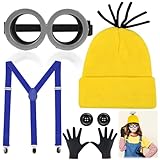 Jeinbuil 5 STK Gelbes Kostüm set für cosplay, Halloween Kostüme für Erwachsene Kinder,...