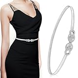 YYOUALS Silberner Taillengürtel, Damengürtel, silberfarbene Kette für Abendkleid,...
