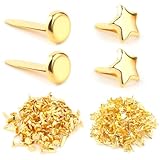 LWMTT 200 Stück Mini Brads Musterbeutelklammern,Musterbeutelklammer,Stern Gold...
