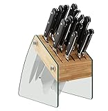 DIKNAC Messerbrett Küche Messerblock Küchenbedarf Insert Messerhalter Haushalt Bambus...