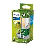 Philips LED Classic ultraeffiziente E27 Lampe (60 W), LED Lampe mit warmweißem...