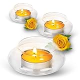 Glaskönig Schwimmkerzen Teelichthalter Glas 7cm im 3er Set - Wiederverwendbarer...