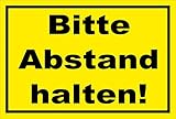 Melis-Folienwerkstatt Schild Bitte Abstand halten - 15x10cm - Bohrlöcher - 3mm...