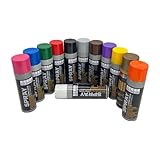 Sprayfarben-Set 12 Farben je 200 ml. Schnelltrocknende Graffiti-Farben Sprühdose...