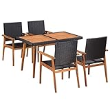 vidaXL Gartenmöbel 5-TLG. Poly Rattan Gartengarnitur Sitzgruppe Gartenset