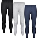 Herren Thermo Unterhose Lang 3er Pack Männer Long Johns Skiunterwäsche Baumwolle (3er...