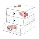 iDesign rangement maquillage à 3 tiroirs, compacte en plastique pour produits...
