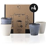 Origeens ESPRESSOTASSEN SET I 4x Keramik Espressotassen, handgefertigt in...