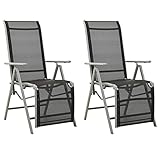 Teenpull Garten-Liegestühle 2er Set, Textilene und Aluminium Silbern, verstellbar 7...
