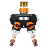 Diealles Shine® 2 Wege Verteiler Wasser, 3/4' und 1/2' Wasserverteiler, Gartenschlauch...