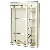 LEADZM Kleiderschrank, Faltschrank Stoffschrank Faltbare Garderobe Canvas mit...