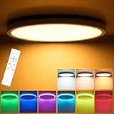Oraymin Deckenlampe mit Fernbedienung Ø30CM, 24W 3300LM LED Deckenleuchte RGB Farbwechsel...