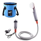 WOLFWILL Tragbare Outdoor Duschpumpe Campingdusche mit Zwei USB-Akkus, Zwei...
