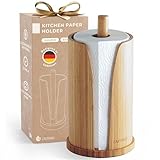 Exitoso Küchenrollenhalter Bambus - Zewa Rollenhalter - Küchentuchhalter -...