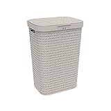 Rotho Country Wäschesammler 55l mit Deckel, Kunststoff (PP) BPA-frei, cappuccino, 55l...